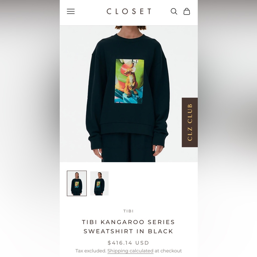 Tobi kangaroo hoodie in black XS